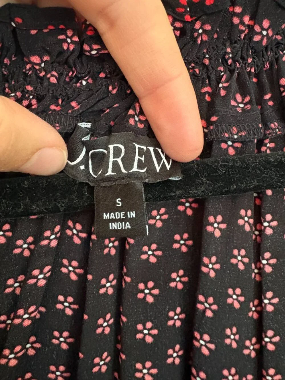 J. Crew popover top in ditsy floral crepe de chine